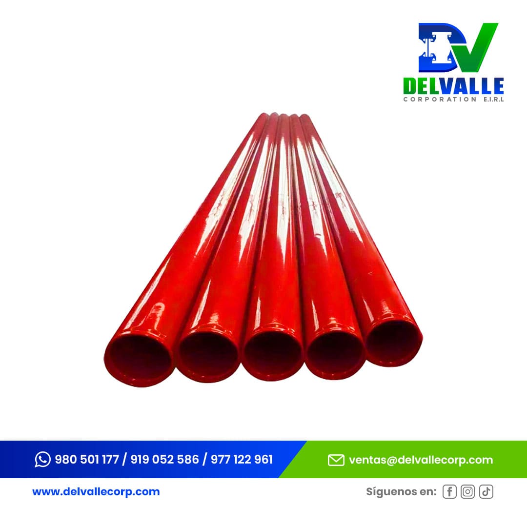 Tubo ranurado rojo UL/FM SCH10 Del Valle Corporation E.I.R.L